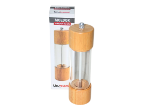 Moedor de pimenta em vidro dsign de bambu - unihome