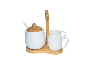 Xícara de café com açucareiro, conjunto café e açúcar, xícara com potinho, pcln235, xícara elegante, açucareiro de cerâmica, conjunto para café.