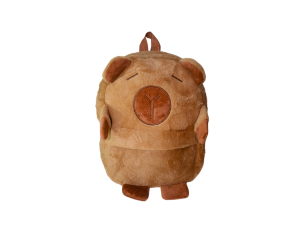 Mochila de pelúcia c/2 bolsos capivara