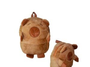 Mochila de pelúcia c/2 bolsos capivara