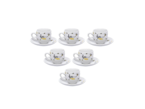 Jogo de 6 xicaras para chá e café 160ml - linha bee - hauskraft