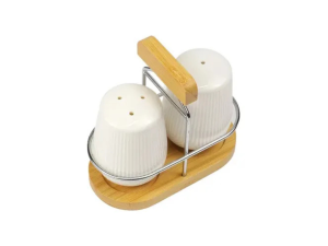 Saleiro e pimenteiro com suporte - linha oasis - hauskraft