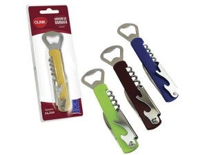 Abridor de garrafas multiuso em plástico e inox colorido sortido - ck4713 - clink