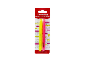 Marca texto blister com 2 unidades – amarelo e rosa - yin's - yp8266