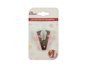 Extrator de grampos mini rosa - megagift- mg-9234