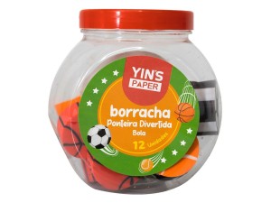Borracha divertida de esportes – pote com 12 unidades sortidas - yp8204 - yin's