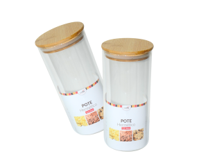  pote hermético de vidro, pote vidro 1,2 l, pote com tampa hermética, potes para cozinha, armazenamento de alimentos, pote transparente, ca16193