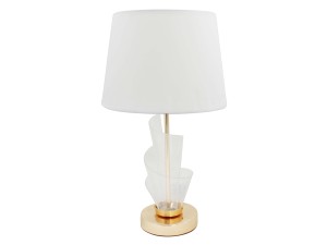 Abajur de mesa com cúpula branca e detalhes em espiral elegante - alfacell - al55061