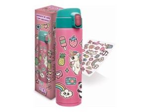 Garrafa Inox com Adesivos Unicórnio 420ml – NB-160 