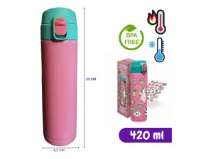 Garrafa Inox com Adesivos Unicórnio 420ml – NB-160 