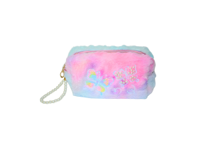 Necessaire confortável com pelinhos e pérolas na alça - 24955 - LINA