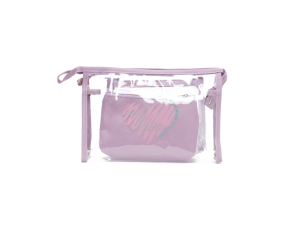 Kit com 3 necessaires tamanhos diferentes Lilás feminina - NS2533  QUALIS