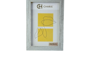 Porta retrato 10x15 triplo cinza em madeira - wellmix