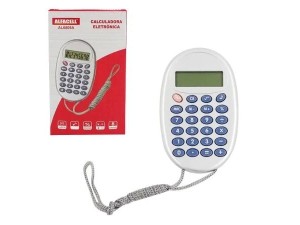 Mini calculadora com cordão cinza - alfacell- al6809a