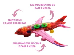 Avião a Pilha Transparente com Luz – KH332-5 