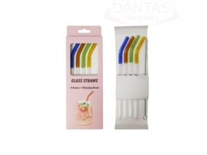 KIT C/4 CANUDOS E ESCOVA DE VIDRO CD2521 -Dantas   