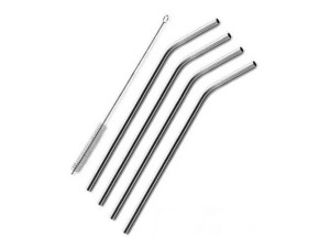 Kit 4 Canudos Reutilizáveis com Escova de Limpeza – MG-9481 Megagift 