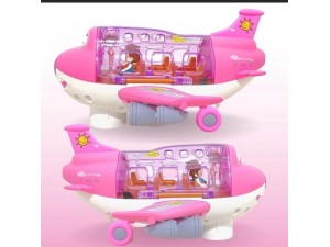 Brinquedo Avião Transparente com Luzes e Som a Pilha – CP143654 Fun Game 