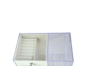 Organizador de cosméticos em veludo e acrílico - interponte