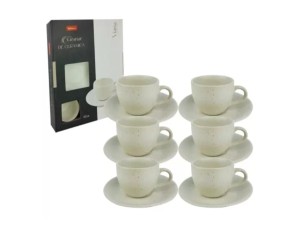 Jogo de xícaras viana off white  12pç 160ml- wx14270-wellmix   