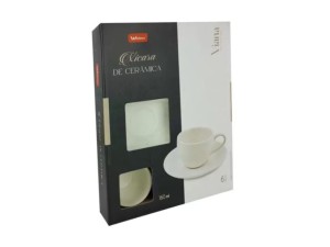 Jogo de xícaras viana off white  12pç 160ml- wx14270-wellmix   