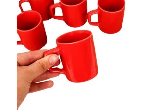 Xícara de Café com Pires 6 Peças Vermelho – WX4444