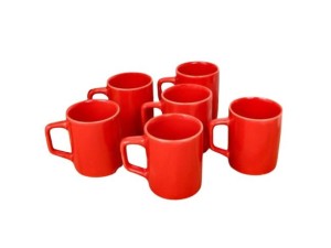 Xícara de Café com Pires 6 Peças Vermelho – WX4444