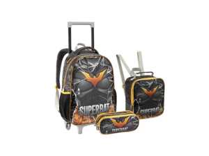 Kit escolar c/3 peças para meninos - batman - seanite