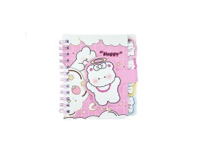 Bloco de anotação fofo de coelinho com 59 folhas - rosa - interpaper – ha83986