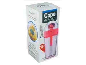 Copo plástico 420 ml com tampa cesta de basquete – hg56666