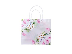 Sacola de Plástico Transparente c/ Flores 30cm – ML2025-011