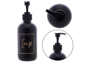 Porta Sabonete Líquido de Vidro Preto 250ml – 2685 