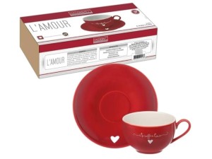 Jogo de Xícaras de Chá Lamour Vermelho com 6 Peças 160ml – JGCH-044VM