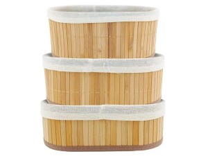 CONJUNTO CESTA DECORATIVA C/3 BAMBU  