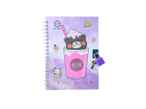 Diário infantil com cadeado - meow secret summer - interpaper