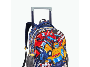 Mochila para meninos de rodinhas - sos robots - seanite