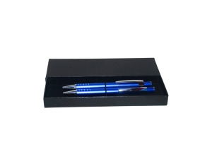 Kit com caneta e lapiseira  design azul c/estojo para transporte - h086-bp