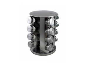 Porta temperos em inox giratório 360 graus e 16 peças - casita - ca09855