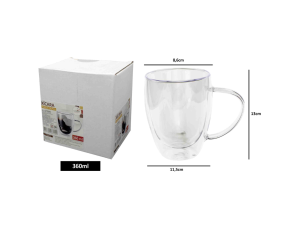 Xicara com design de parede dupla - 360 ml - casita - ca16089
