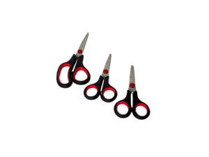 Kit de tesouras 3 peças - multiuso preta e vermelha - fwb - 1886