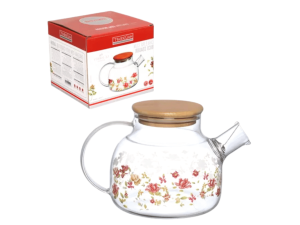 Chaleira com filtro em vidro 1l (vai ao fogo) - le jardin collection - hauskraft - chlr029