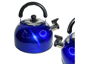 Chaleira inox azul 2l moderna e colorida - ke