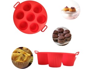 Forma de silicone para doces, cupcake - vermelho - unihome